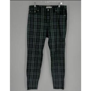 Vineyard Vines pants womens 12 green tartan plaid zip ankle christmas holiday